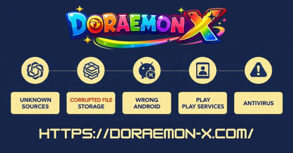common reasons doraemon x apk fails to install android errors